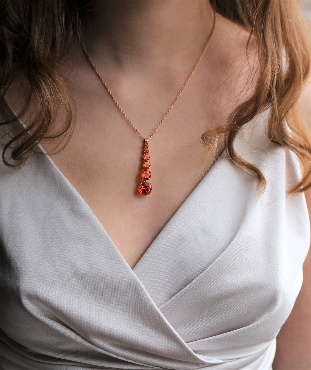 Collier Or Jaune Topazes en chute - Castafiore