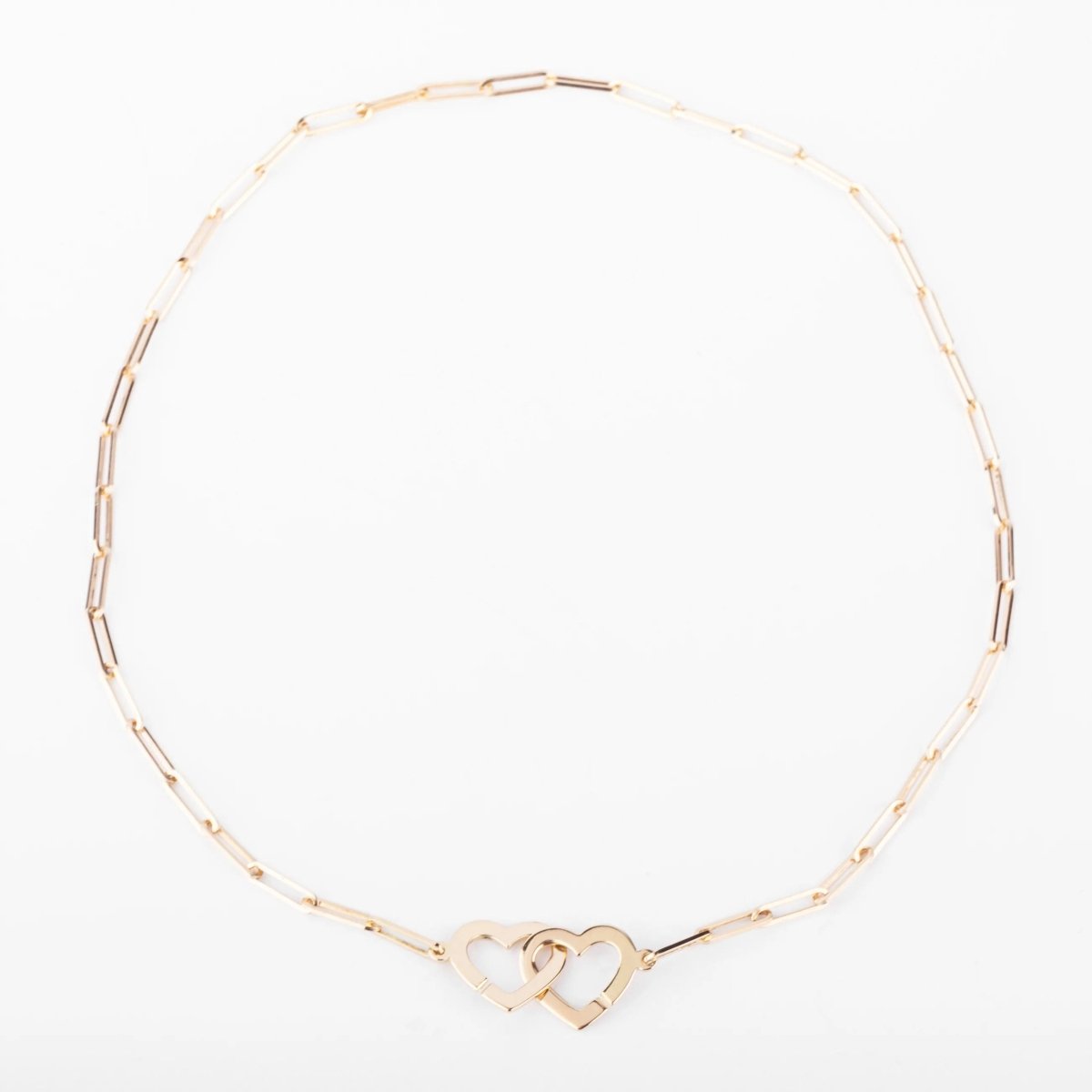Collier or rose Dinh Van formant 2 cœurs - Castafiore