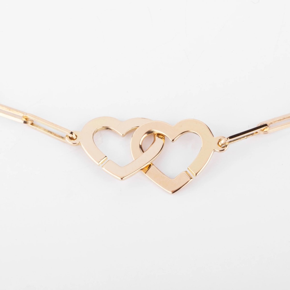 Collier or rose Dinh Van formant 2 cœurs - Castafiore