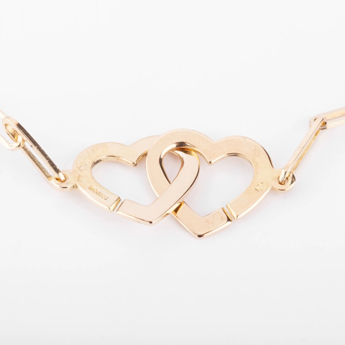 Collier or rose Dinh Van formant 2 cœurs - Castafiore