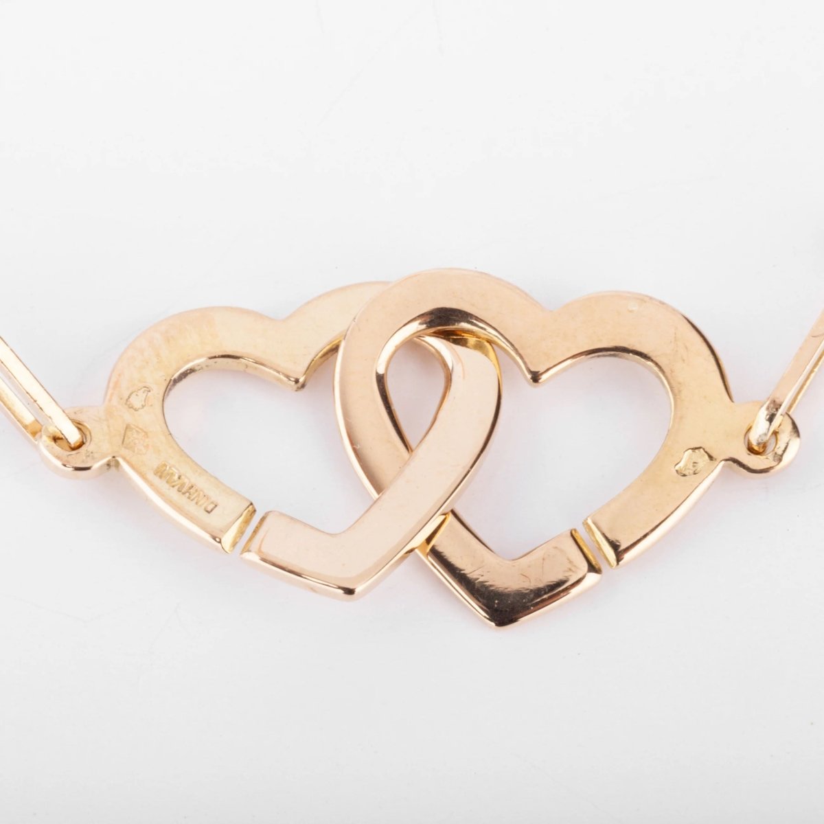 Collier or rose Dinh Van formant 2 cœurs - Castafiore