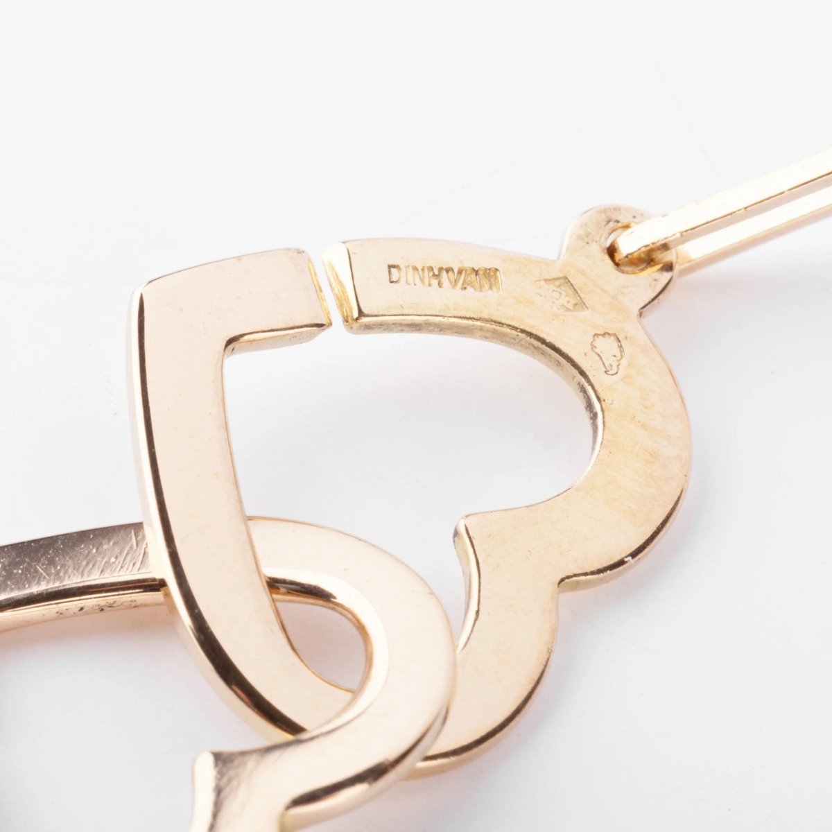 Collier or rose Dinh Van formant 2 cœurs - Castafiore