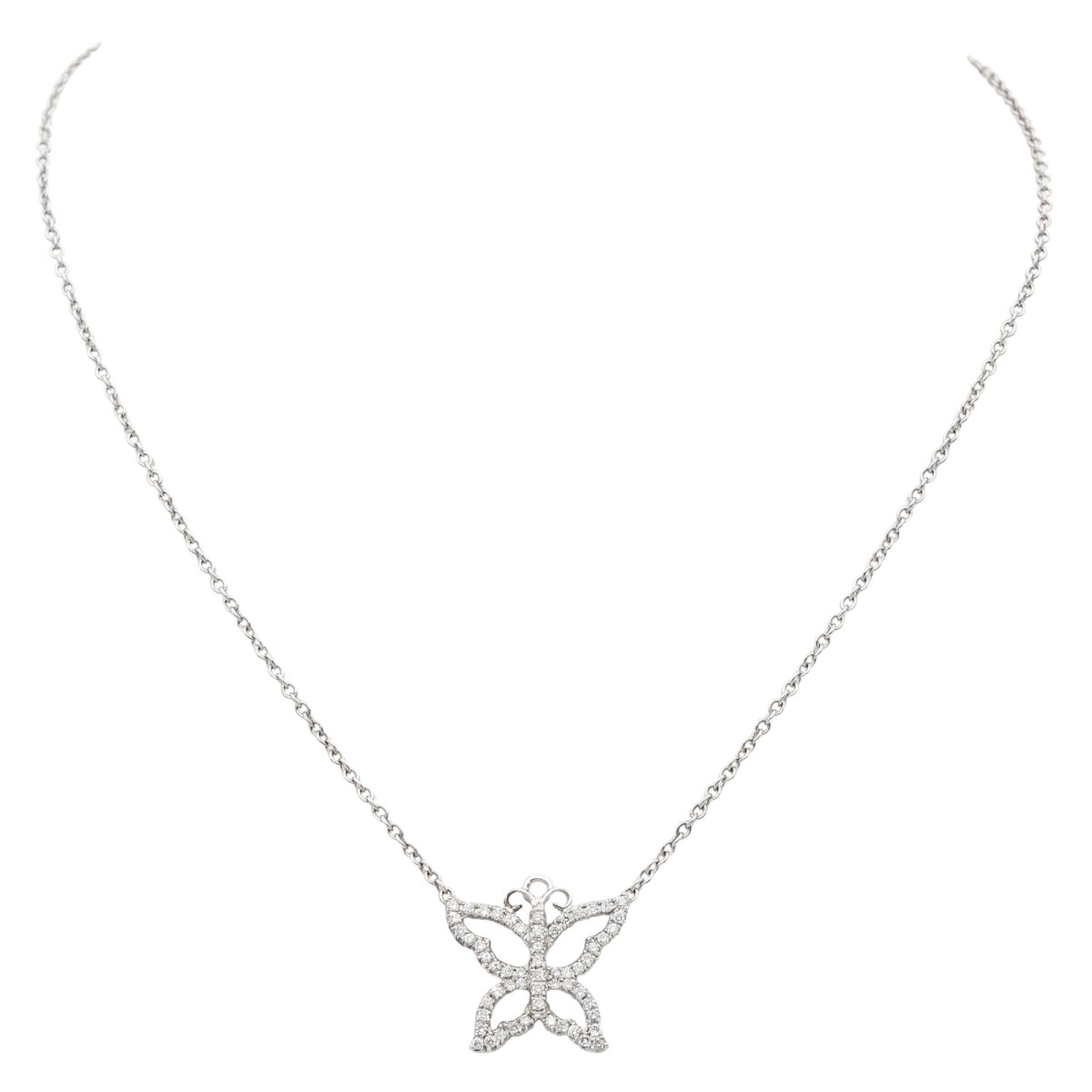 Collier papillon en or blanc et diamants - Castafiore