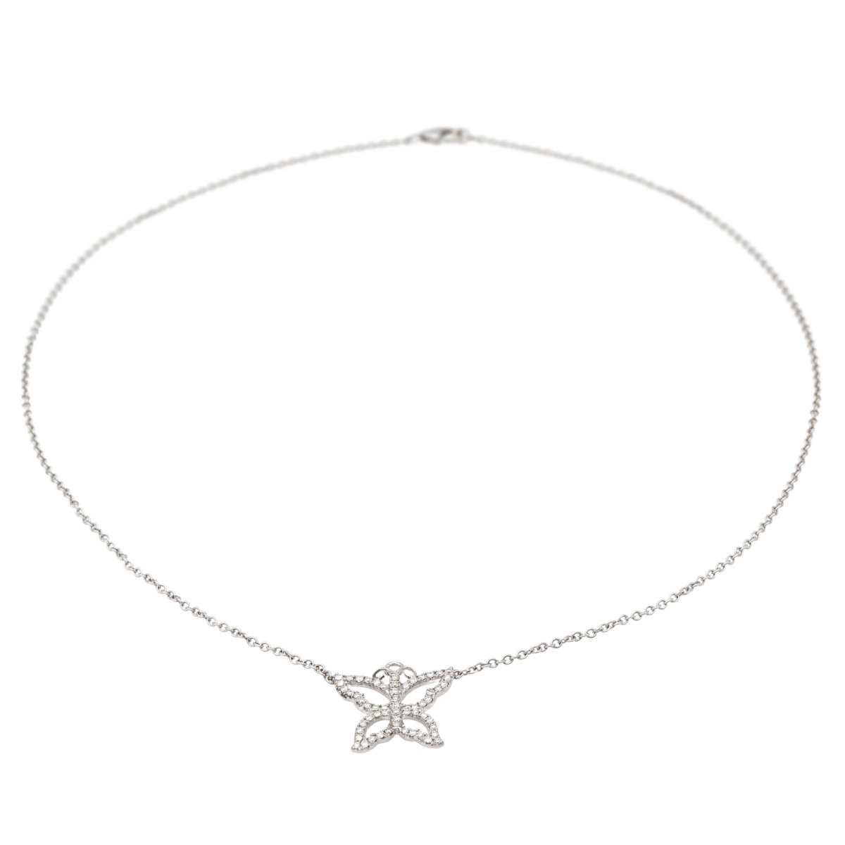 Collier papillon en or blanc et diamants - Castafiore