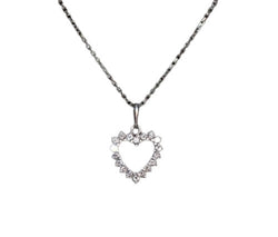 Collier Pendentif Coeur en or blanc et en diamants - Castafiore