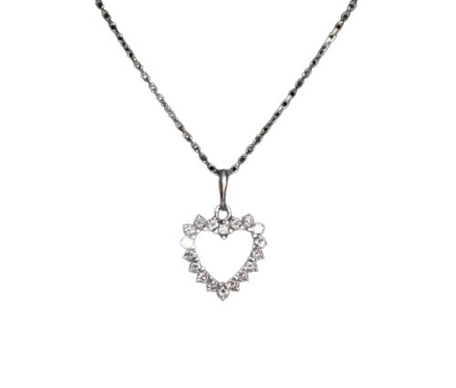 Collier Pendentif Coeur en or blanc et en diamants - Castafiore