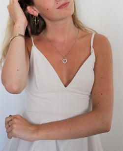 Collier Pendentif Coeur en or blanc et en diamants - Castafiore