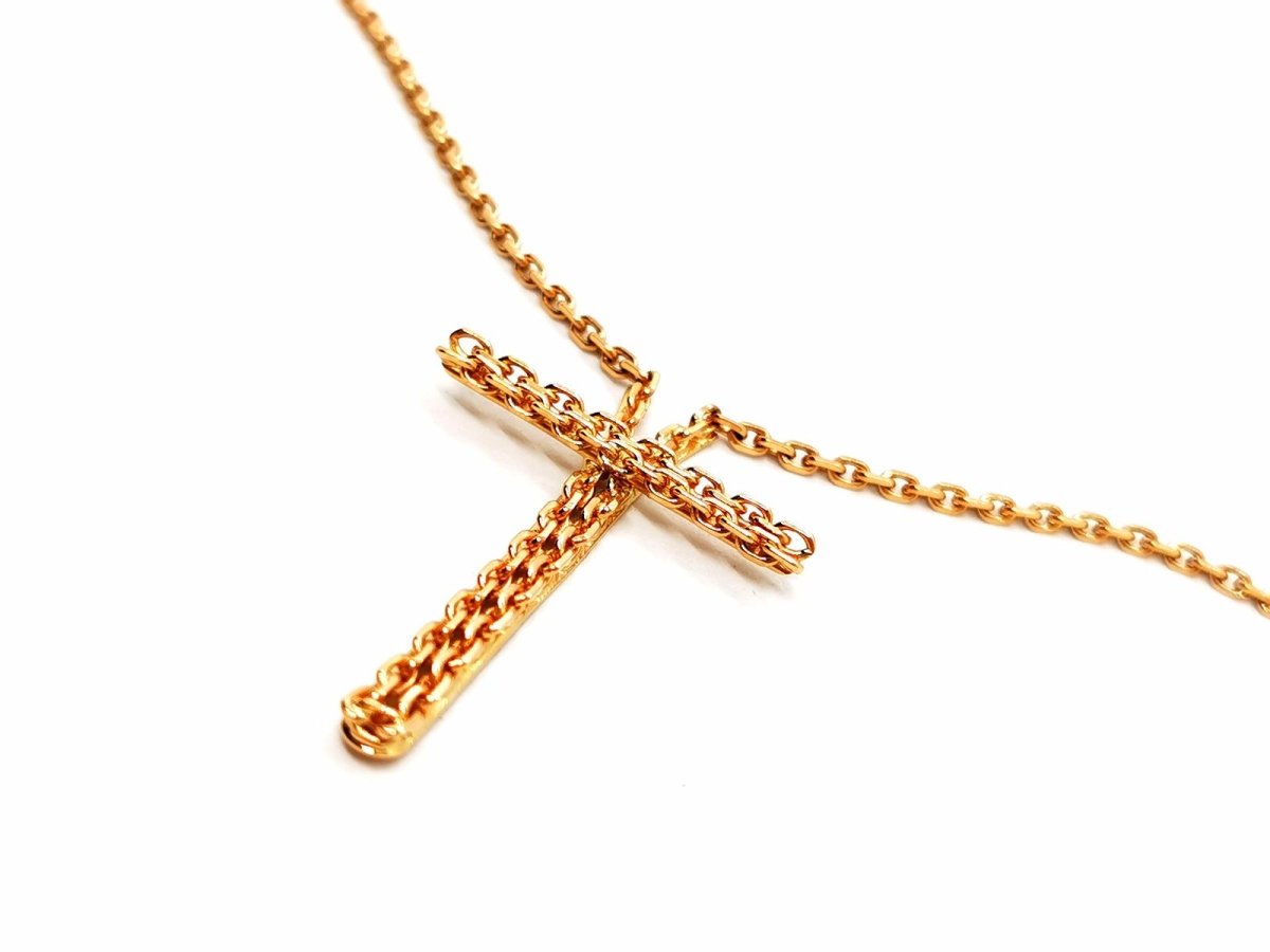 Collier Pendentif croix en or jaune - Castafiore