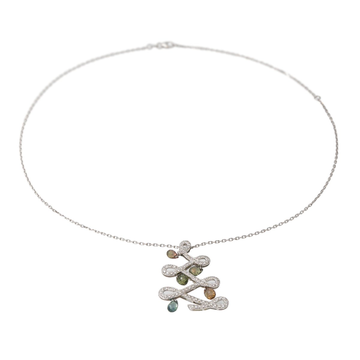 Collier pendentif en or blanc et diamants - Castafiore