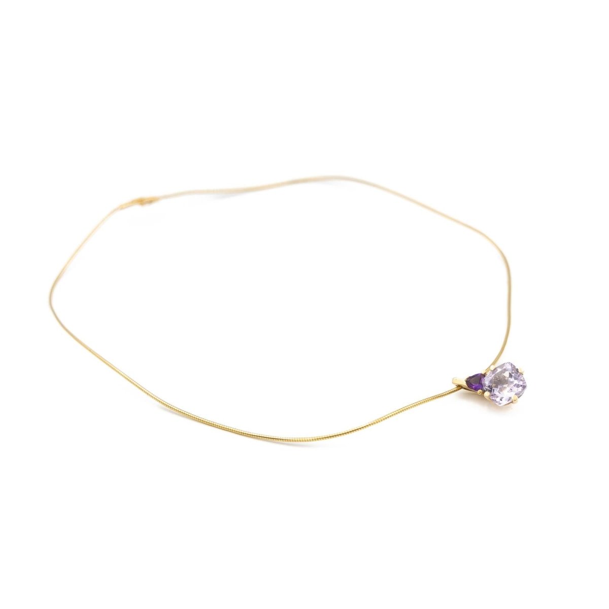 Collier Pendentif en or jaune et améthystes - Castafiore