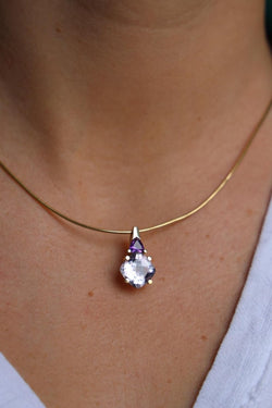 Collier Pendentif en or jaune et améthystes - Castafiore