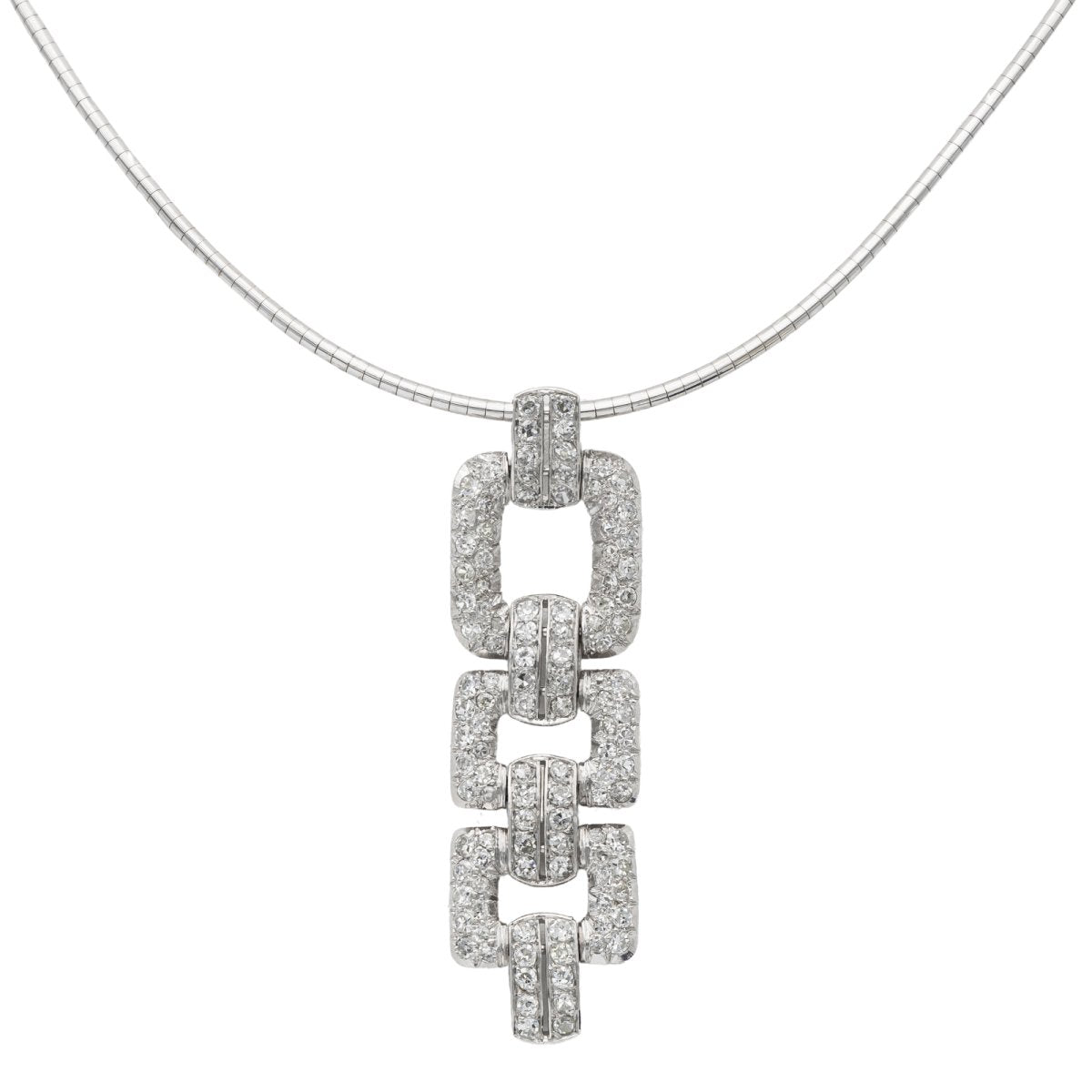 Collier Pendentif Or blanc Diamant - Castafiore