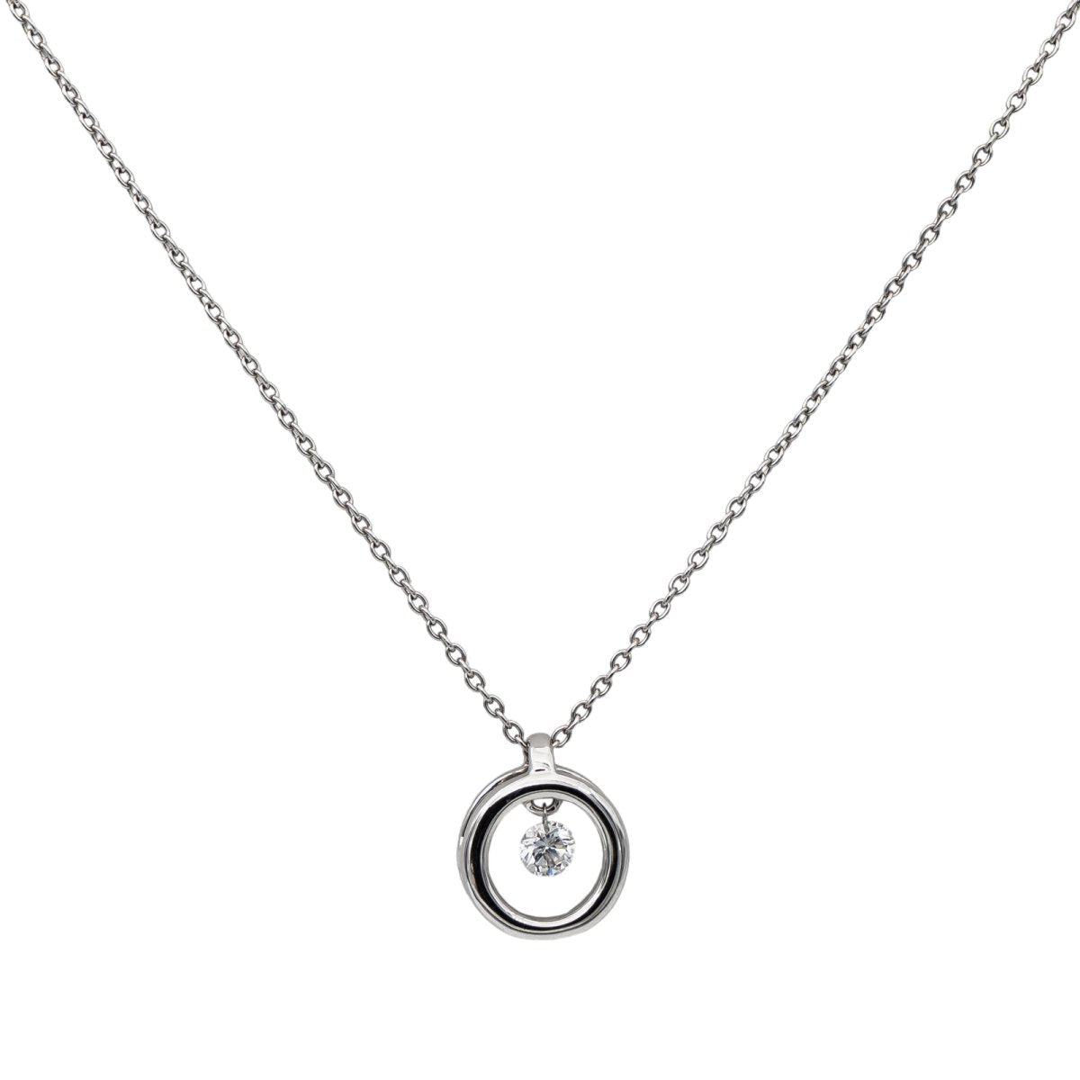 Collier Pendentif Or blanc Diamant - Castafiore