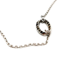 Collier Pendentif oval en or blanc et diamants - Castafiore