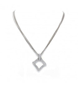 Collier Pendentif pavé diamants en or blanc - Castafiore