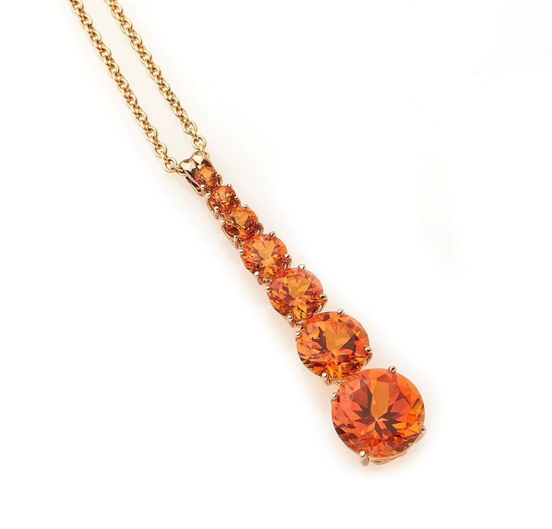 Collier Pendentif ROBERTO DEMEGLIO en or jaune et topazes - Castafiore