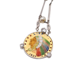 Collier pièce en or avec diamants et perles - Castafiore