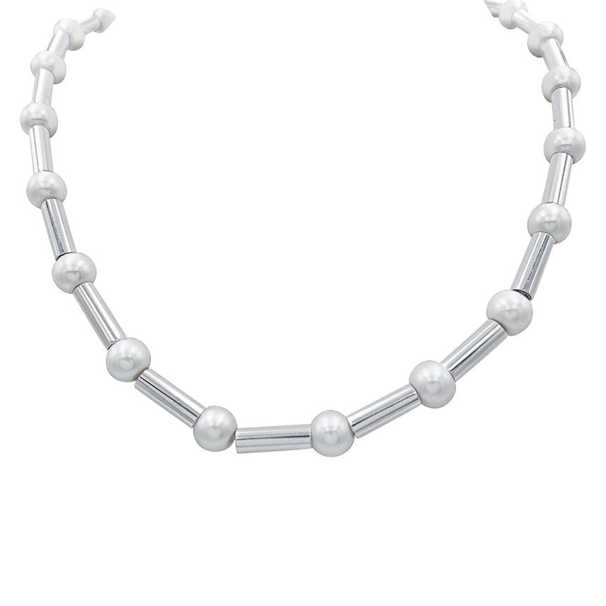 Collier Poiray, "Fuseau", or blanc, perles - Castafiore
