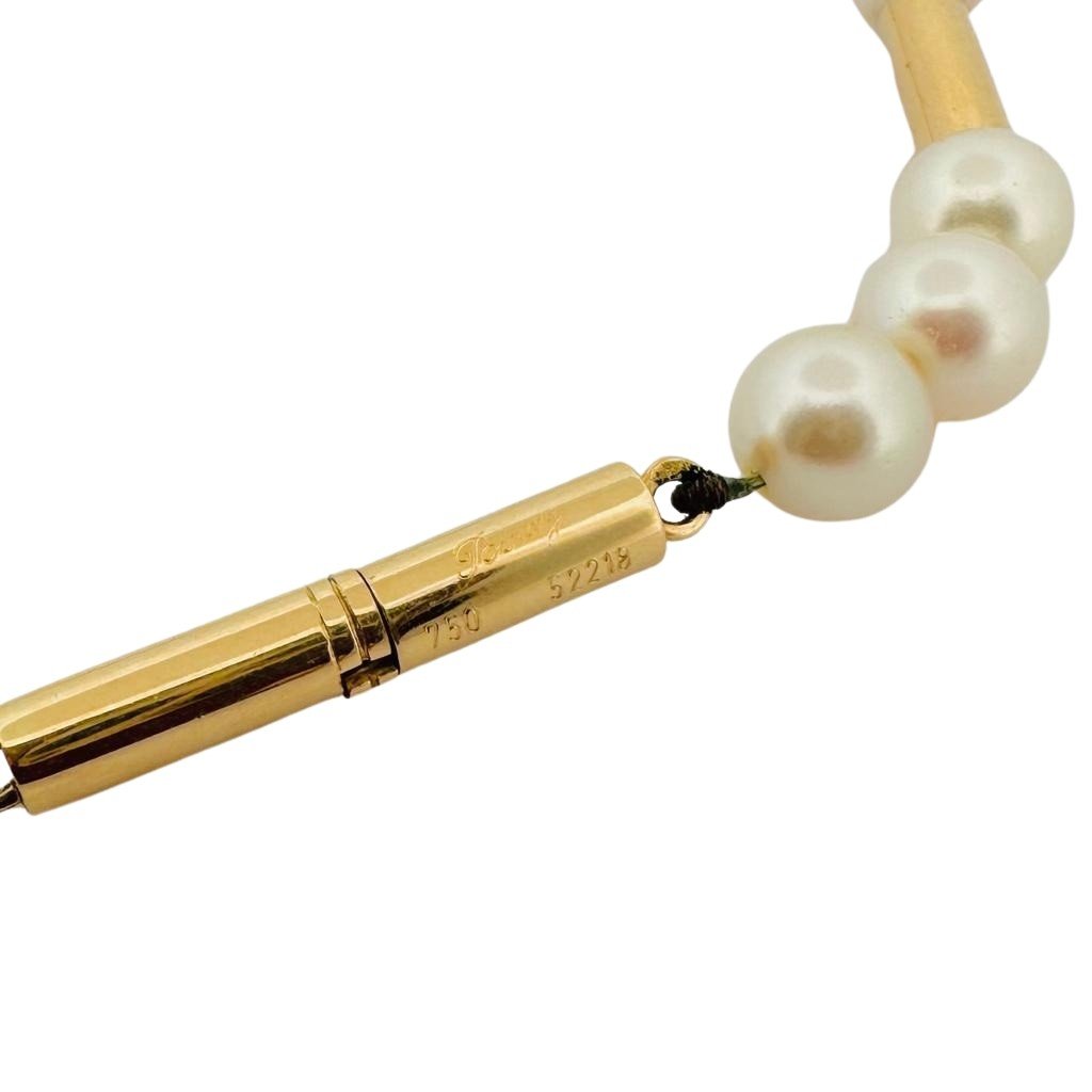 Collier POIRAY ''Roseau" en or jaune et perles - Castafiore