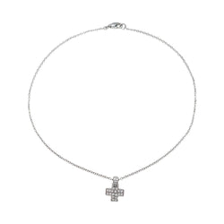 Collier Pomellato, "Croix", or blanc et diamants - Castafiore