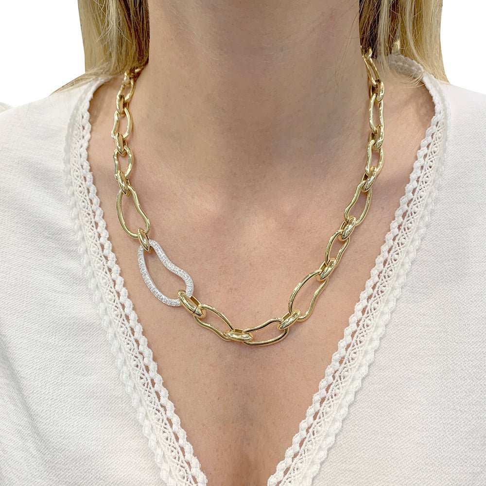 Collier Pomellato, "Paisley", or jaune, diamants. - Castafiore