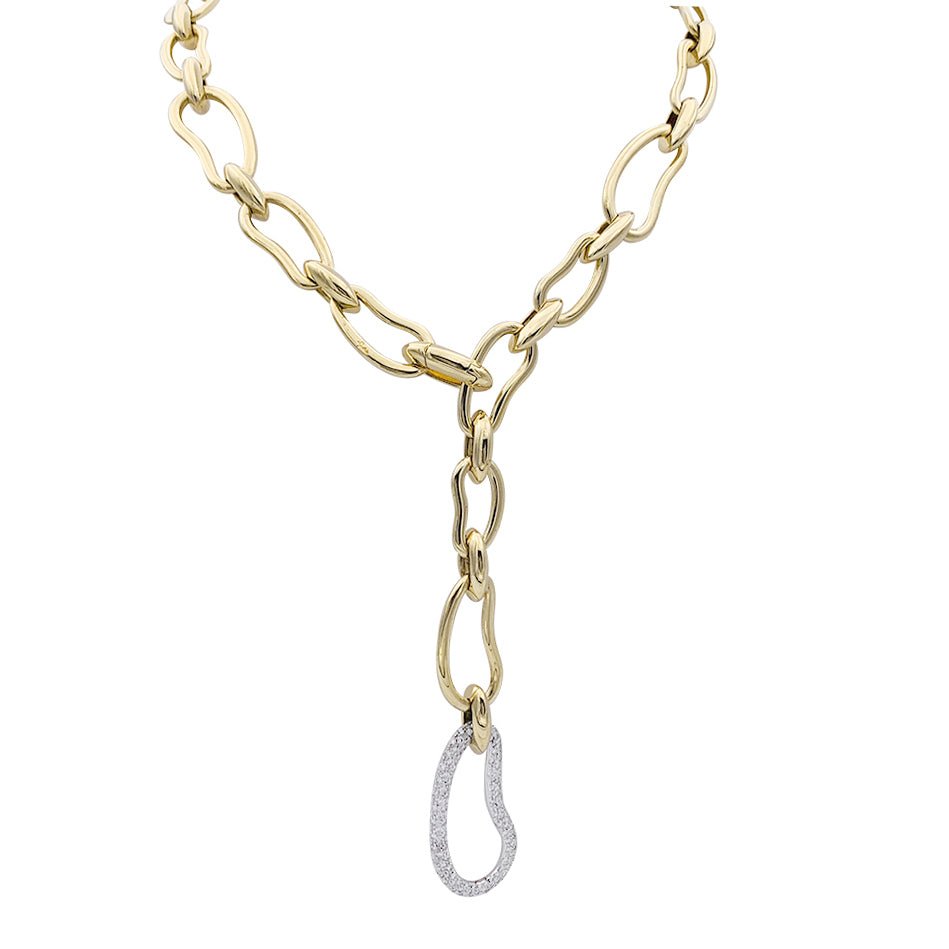 Collier Pomellato, "Paisley", or jaune, diamants. - Castafiore