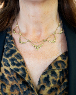 Collier Ras de cou en or jaune et perles - Castafiore