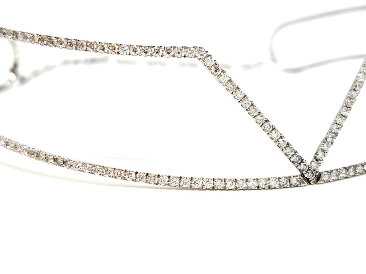 Collier Ras de cou graphique en or blanc et diamants - Castafiore