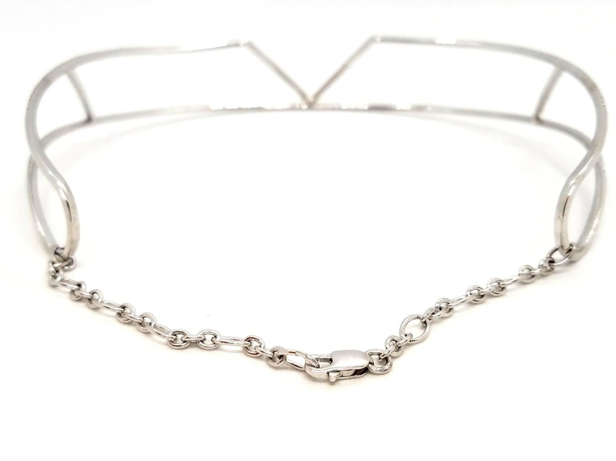 Collier Ras de cou graphique en or blanc et diamants - Castafiore