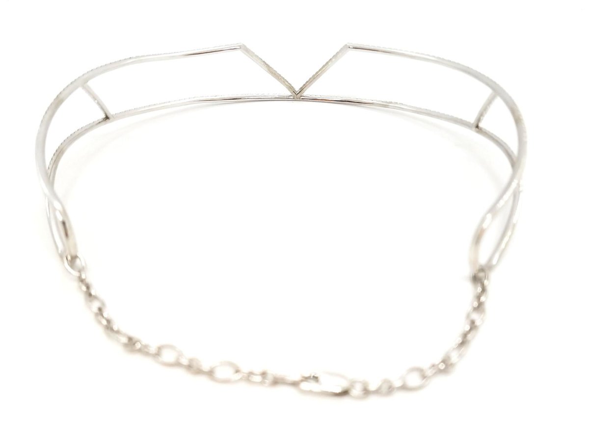 Collier Ras de cou graphique en or blanc et diamants - Castafiore