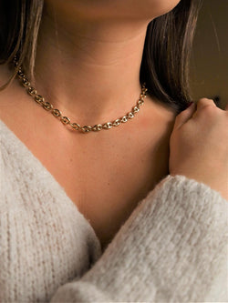 Collier Ras de cou maille en or jaune - Castafiore