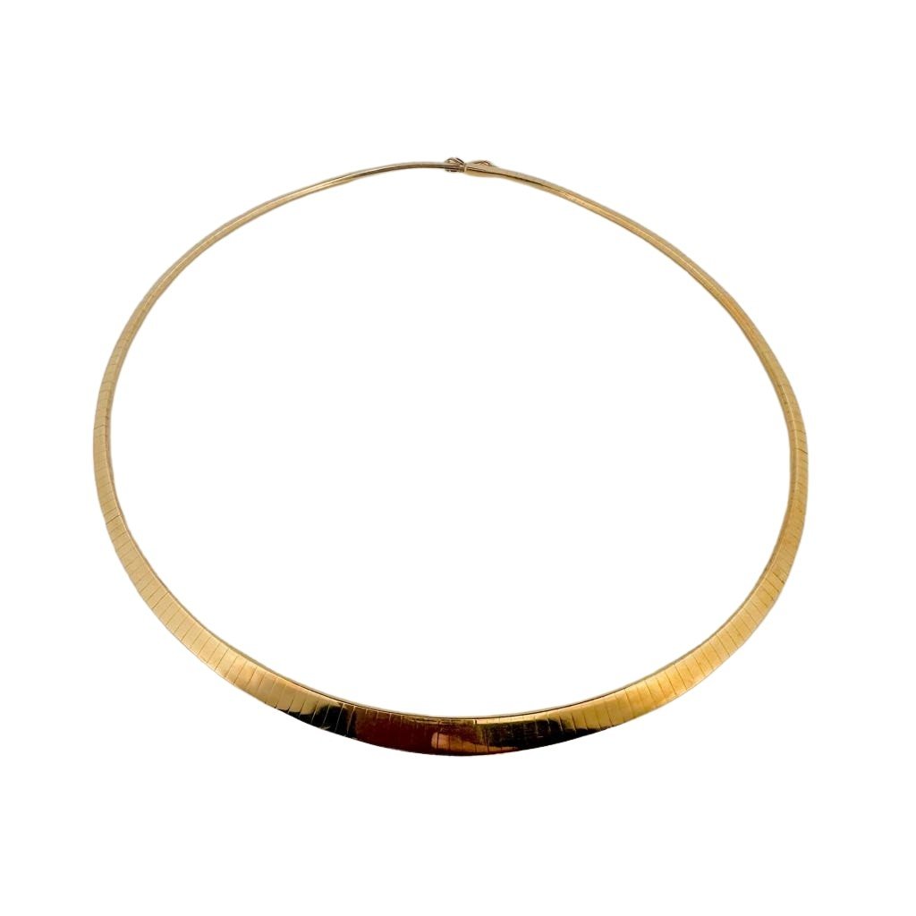 Collier Ras de cou maille oméga en or jaune - Castafiore