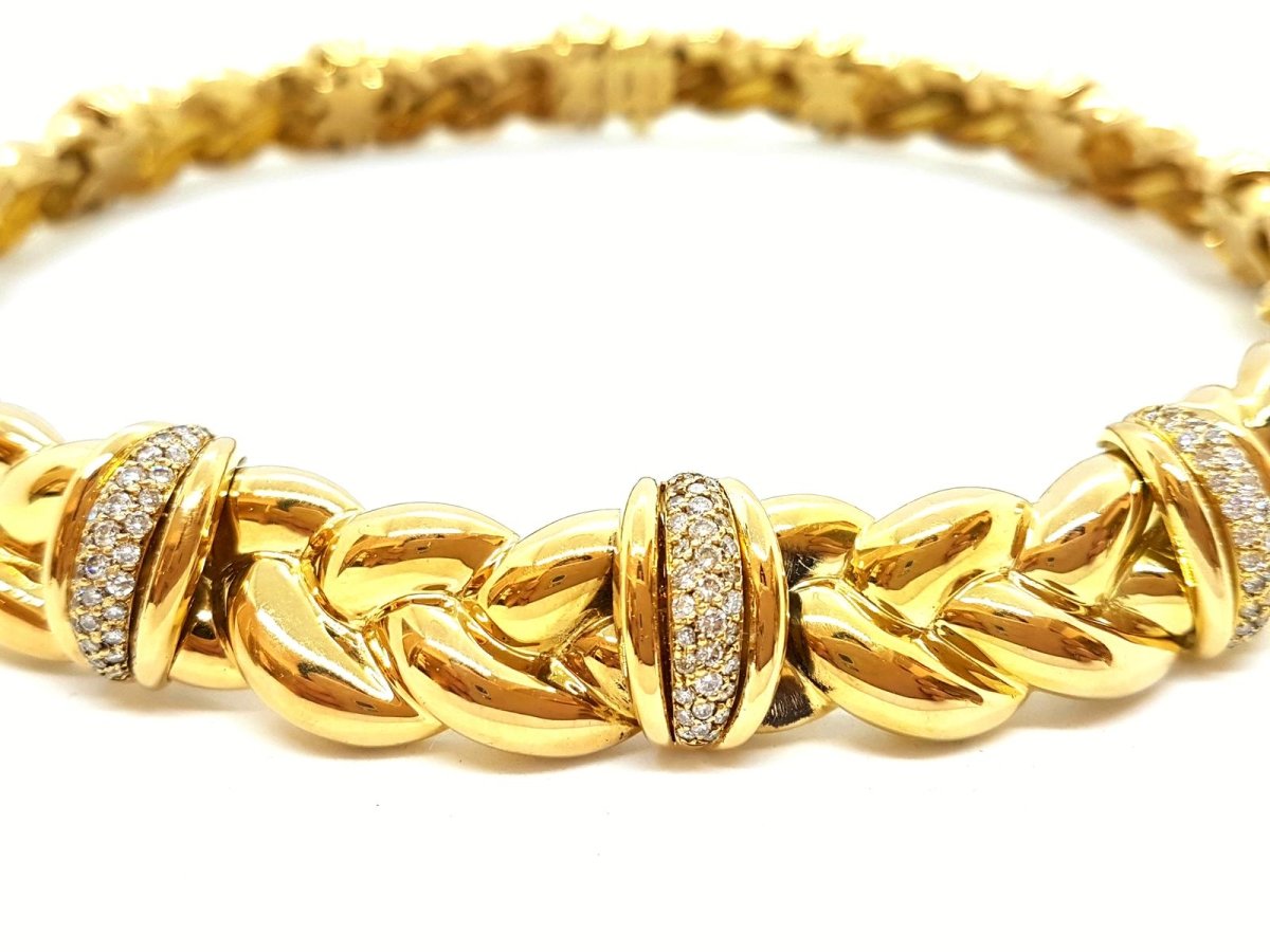 Collier Ras de cou OJ PERRIN en or jaune et diamants - Castafiore