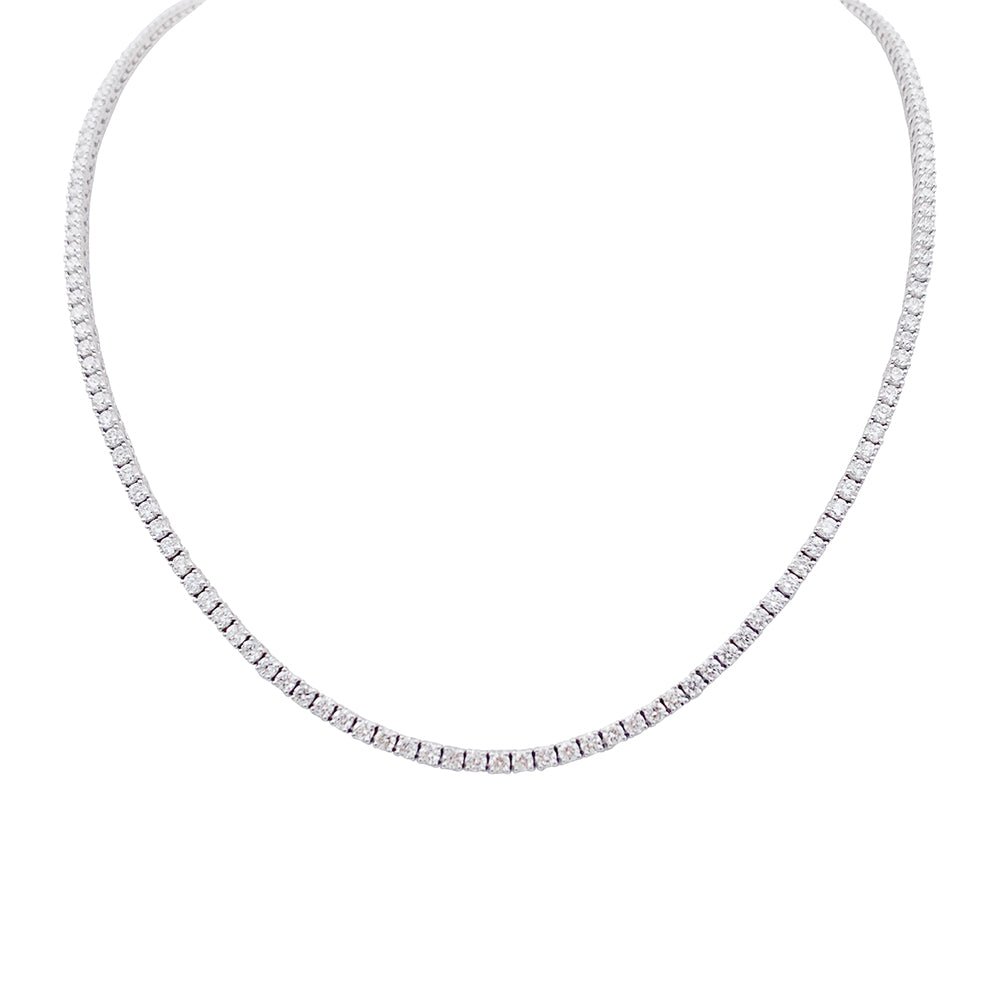 Collier rivière en or blanc, diamants. - Castafiore