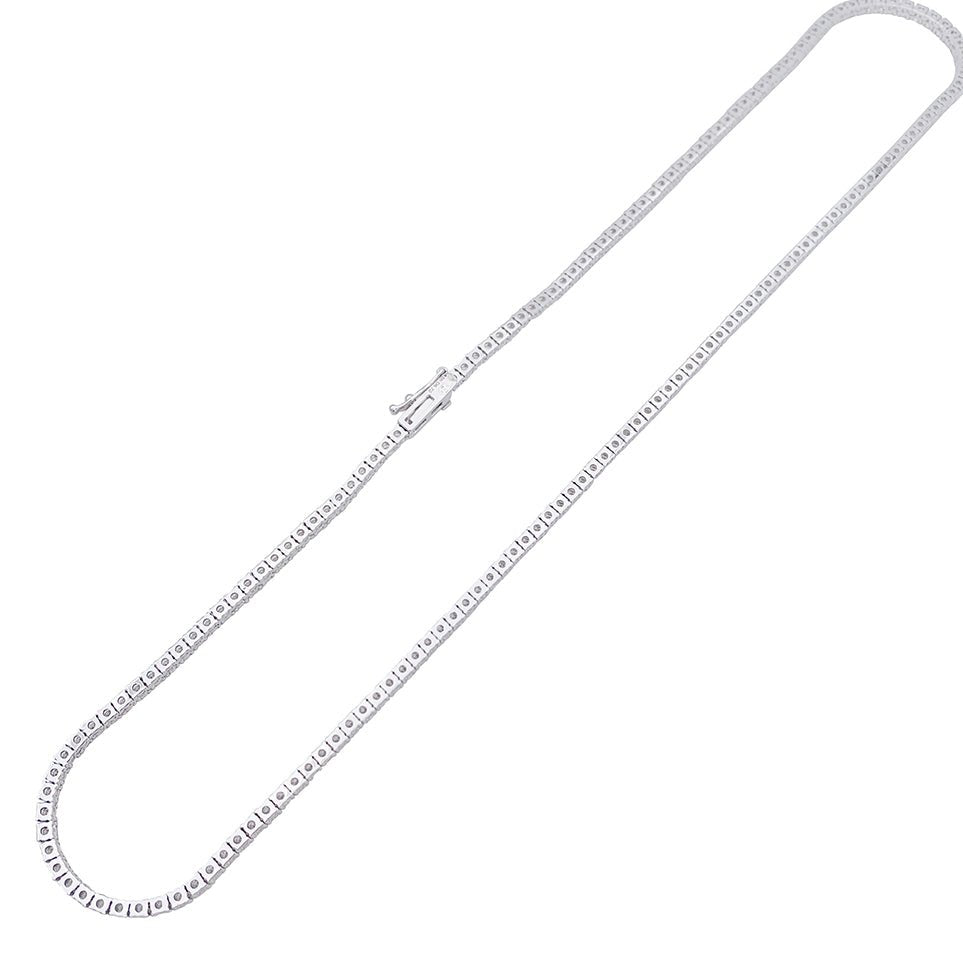 Collier rivière en or blanc, diamants. - Castafiore