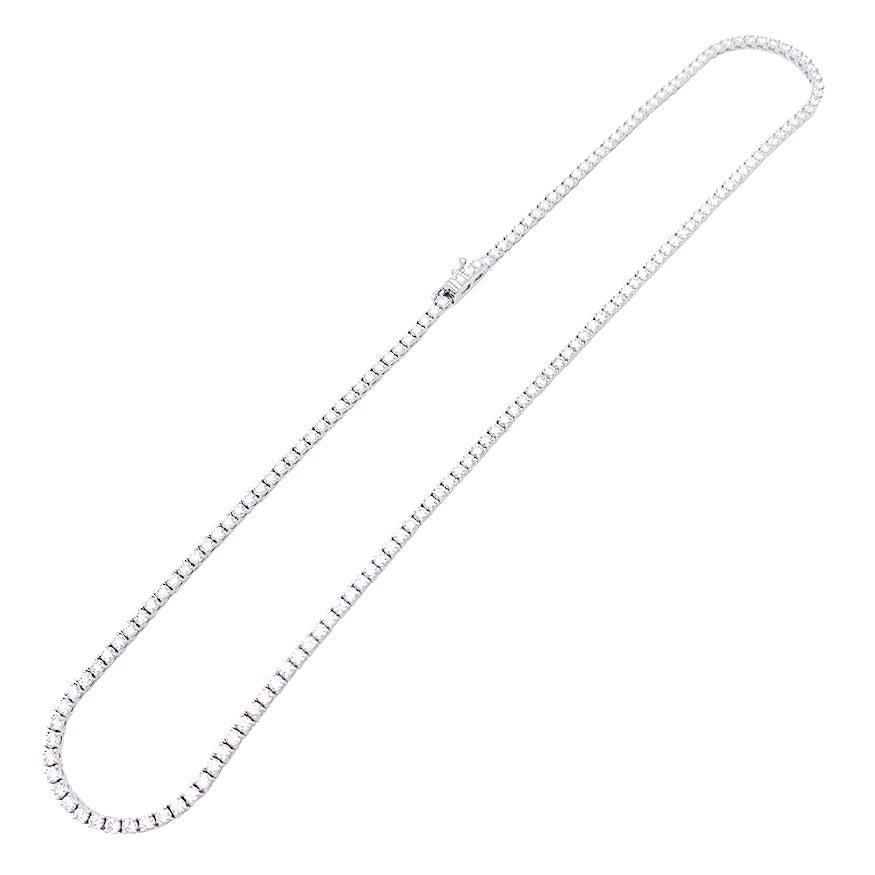 Collier rivière en or blanc, diamants. - Castafiore