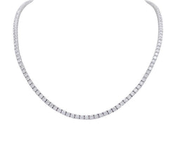 Collier rivière or blanc, diamants. - Castafiore
