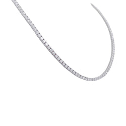 Collier rivière or blanc, diamants. - Castafiore
