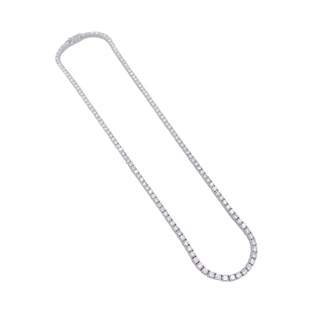 Collier rivière or blanc, diamants. - Castafiore