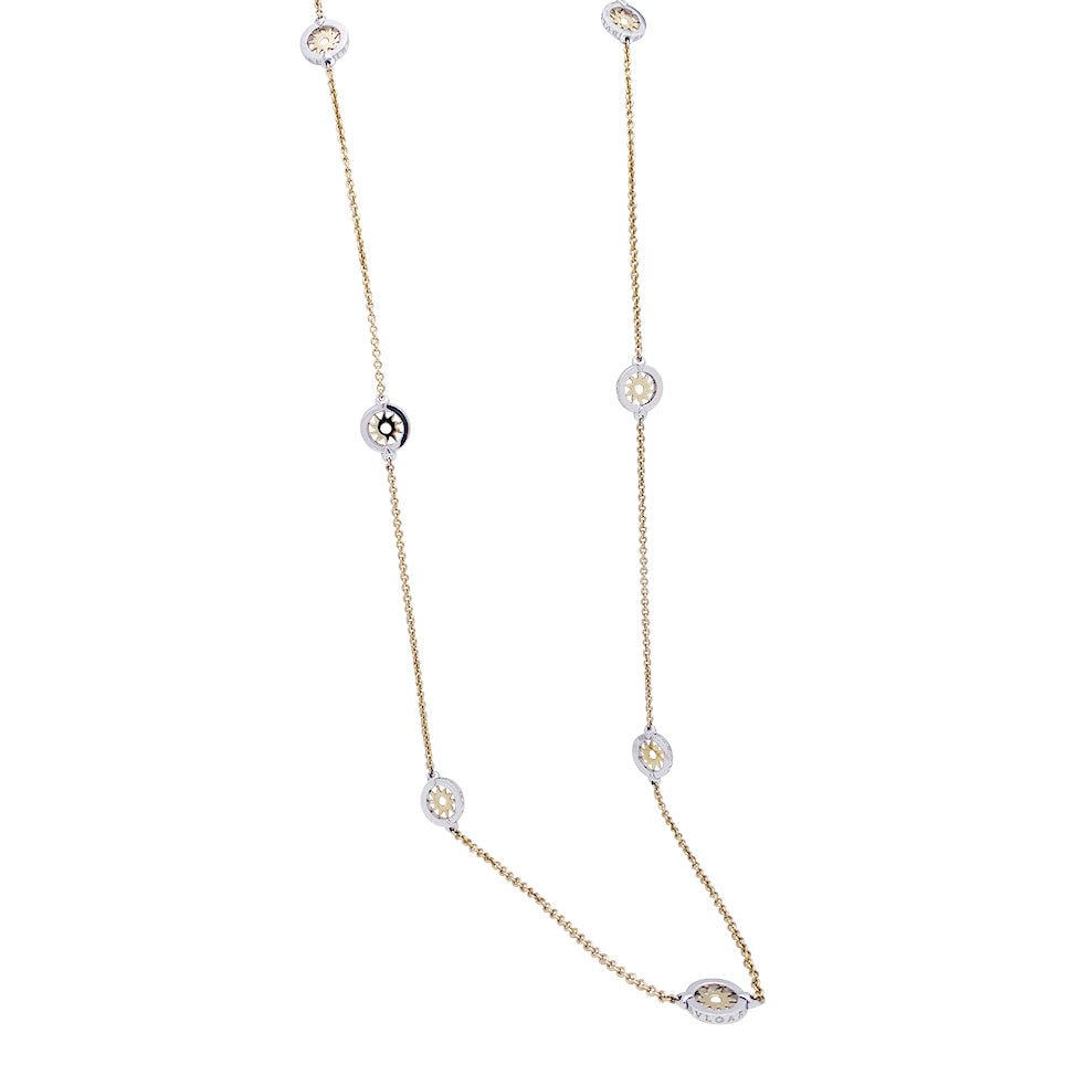 Collier Sautoir BULAGRI "Tondo Sun" en or jaune et acier - Castafiore