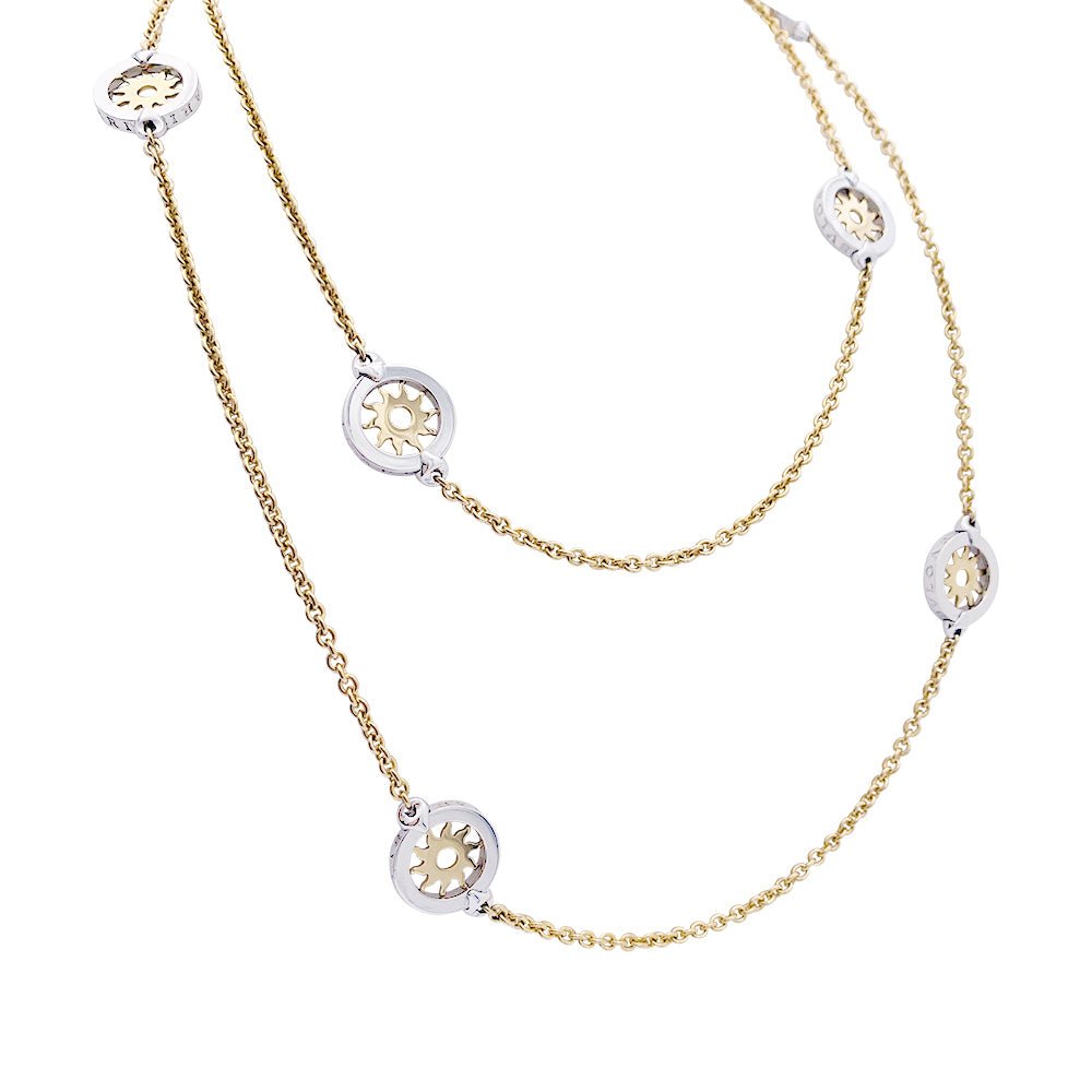 Collier Sautoir BULAGRI "Tondo Sun" en or jaune et acier - Castafiore