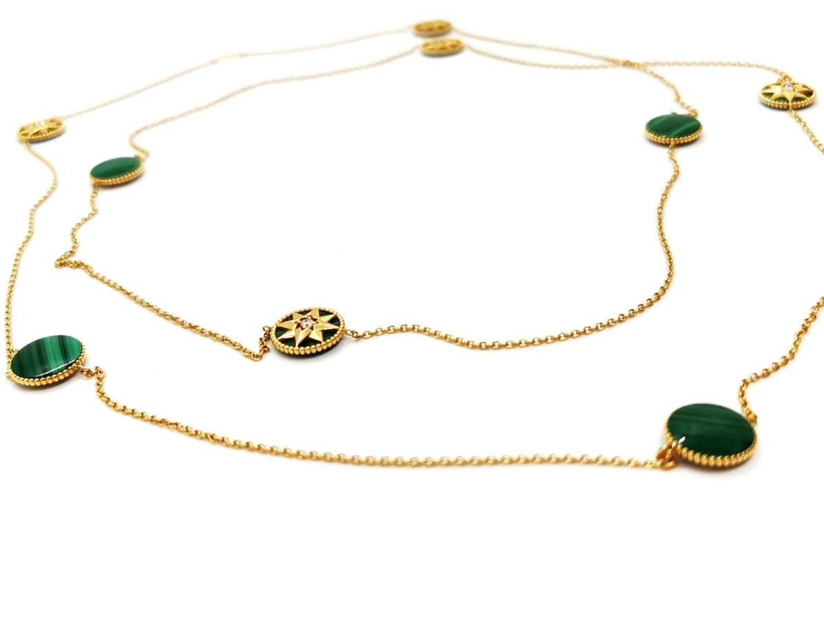 Collier Sautoir DIOR "Rose des vents" en or jaune et diamants - Castafiore