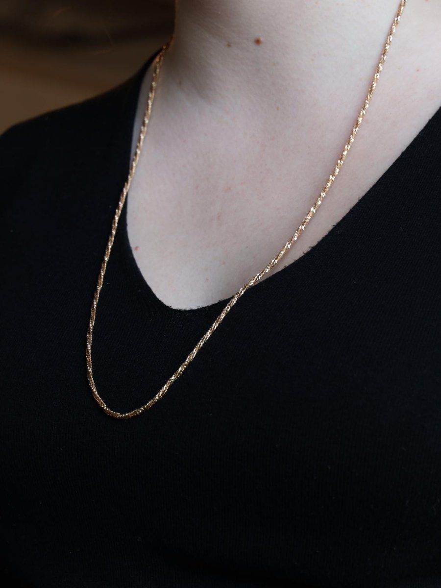 Collier Sautoir maille torsadée en or jaune - Castafiore