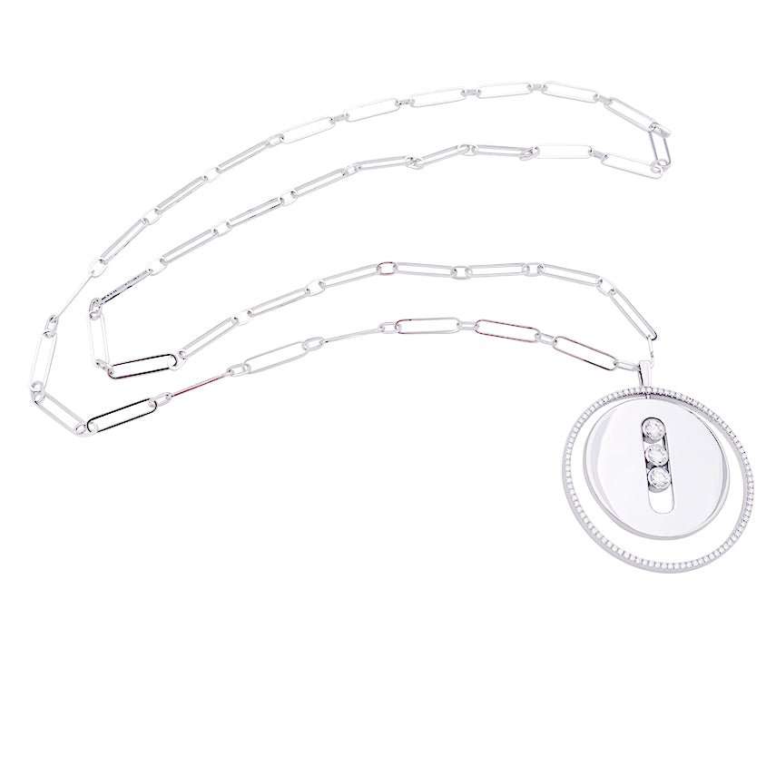 Collier Sautoir MESSIKA "Move Lucky" en or blanc et diamants - Castafiore