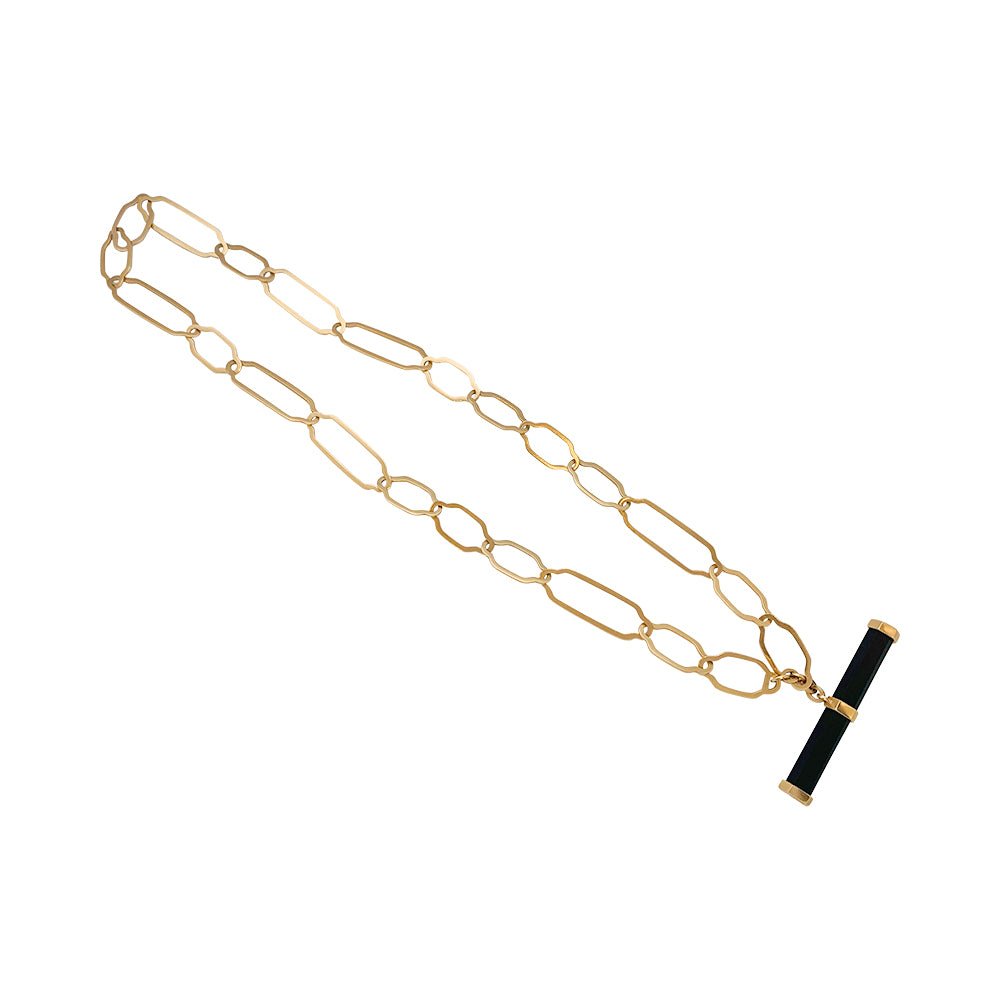 Collier Sautoir POMELLATO "Victoria" en or rose et jais - Castafiore
