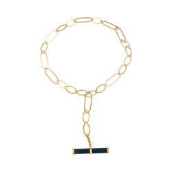 Collier Sautoir POMELLATO "Victoria" en or rose et jais - Castafiore