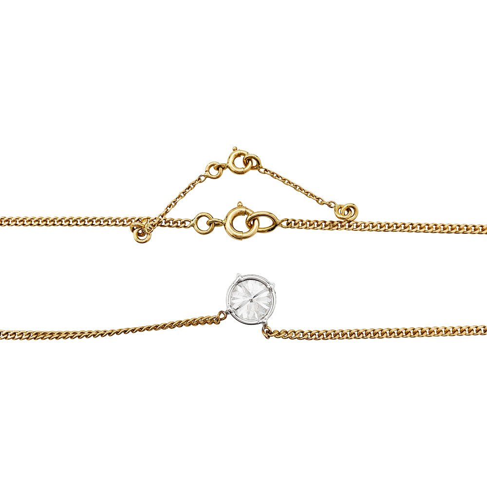 Collier solitaire deux ors et diamant - Castafiore