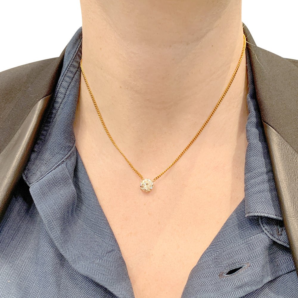 Collier solitaire deux ors et diamant - Castafiore