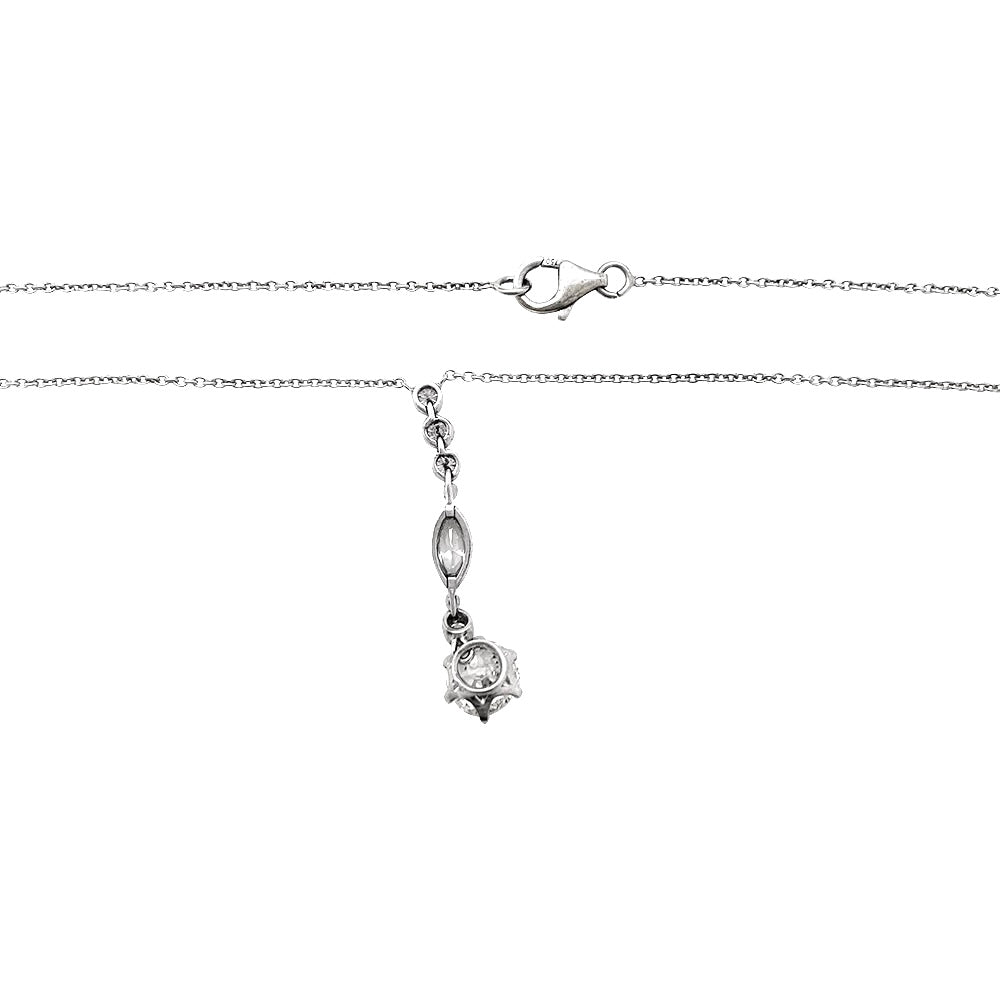 Collier style Art Déco en or blanc platine et diamants - Castafiore