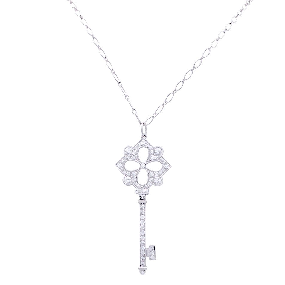 Collier Tiffany & Co "Clé" en platine, or blanc et diamants - Castafiore